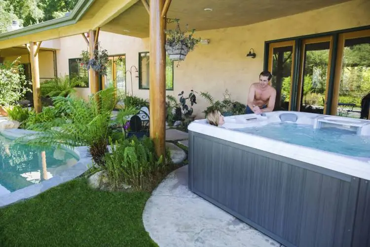 Enjoying a hot tub after a service appointment