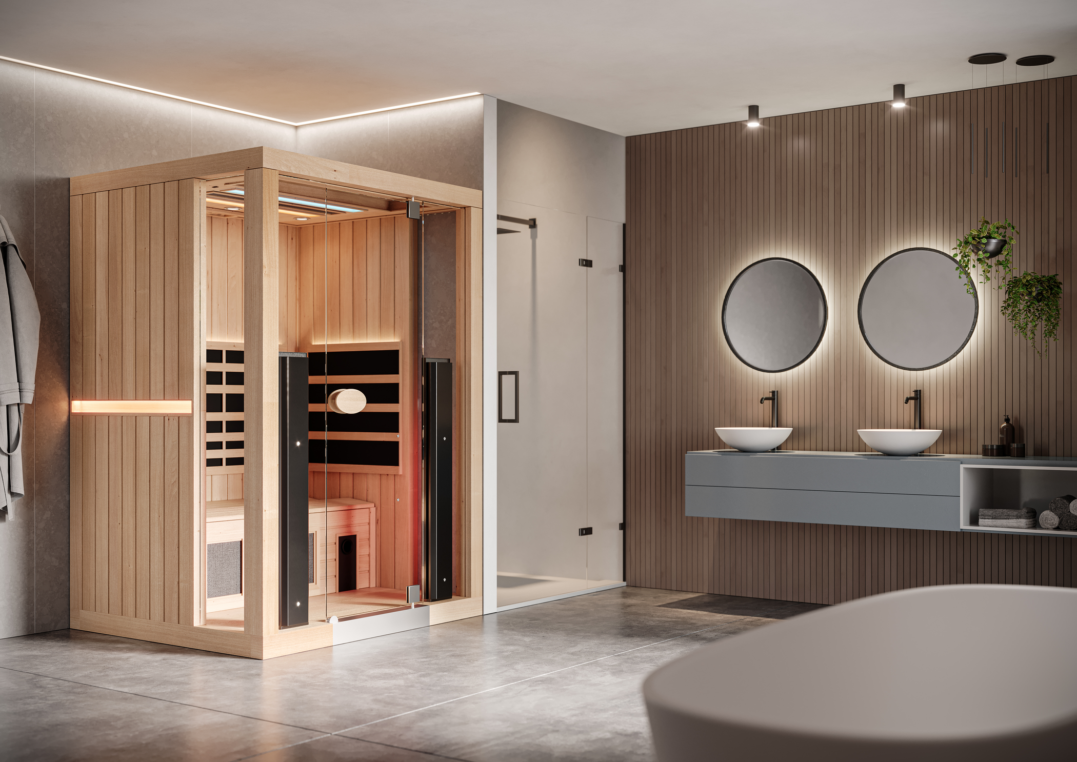 Jacuzzi® Infrared Sauna Revolutionary full spectrum heating system offers the ultimate sauna experience.